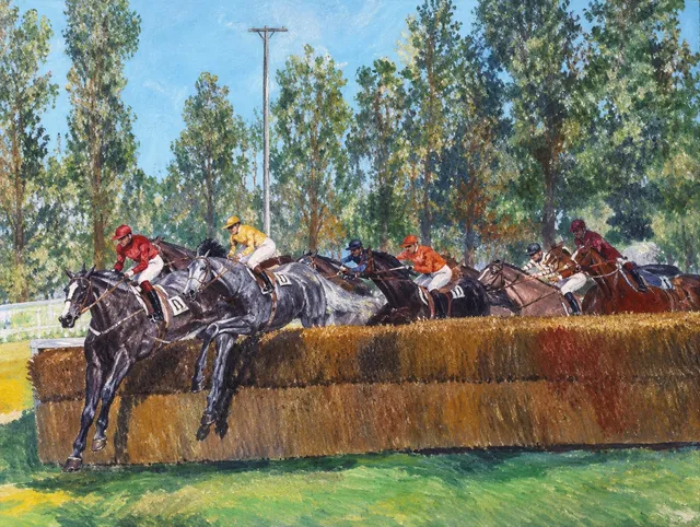 Les chevaux, 81 × 65 cm — peinture d’Alain Bouillaguet