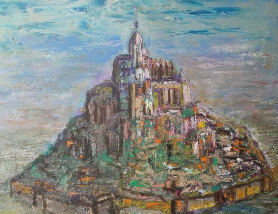 Le Mont Saint Michel, 61 × 50 cm — peinture d’Alain Bouillaguet