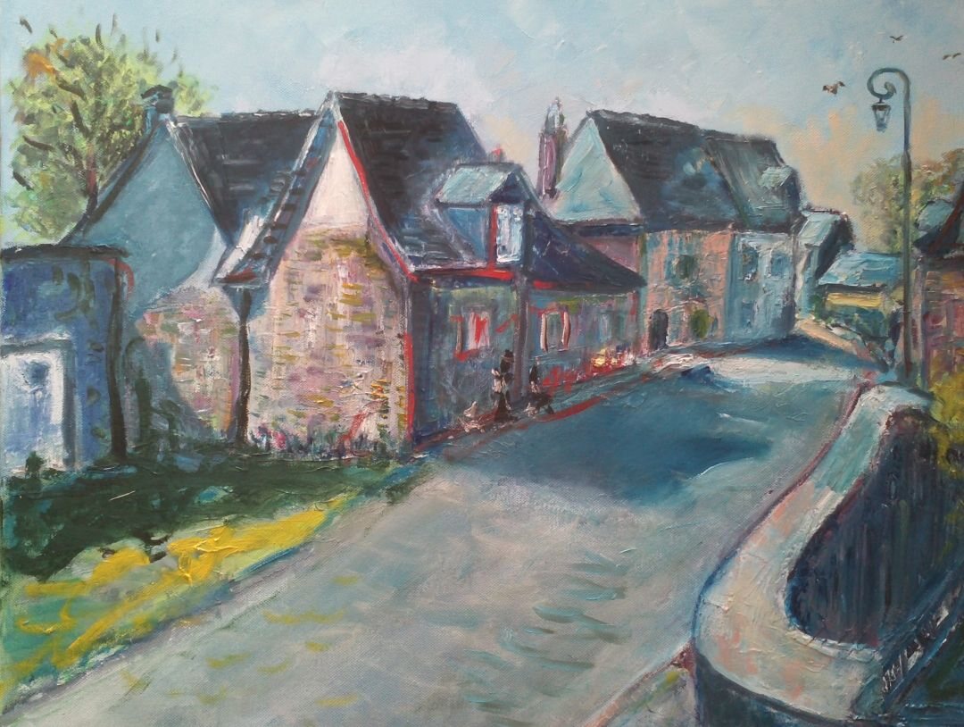 Saint-Bonnet La Rivière, 61 × 50 cm — peinture d’Alain Bouillaguet