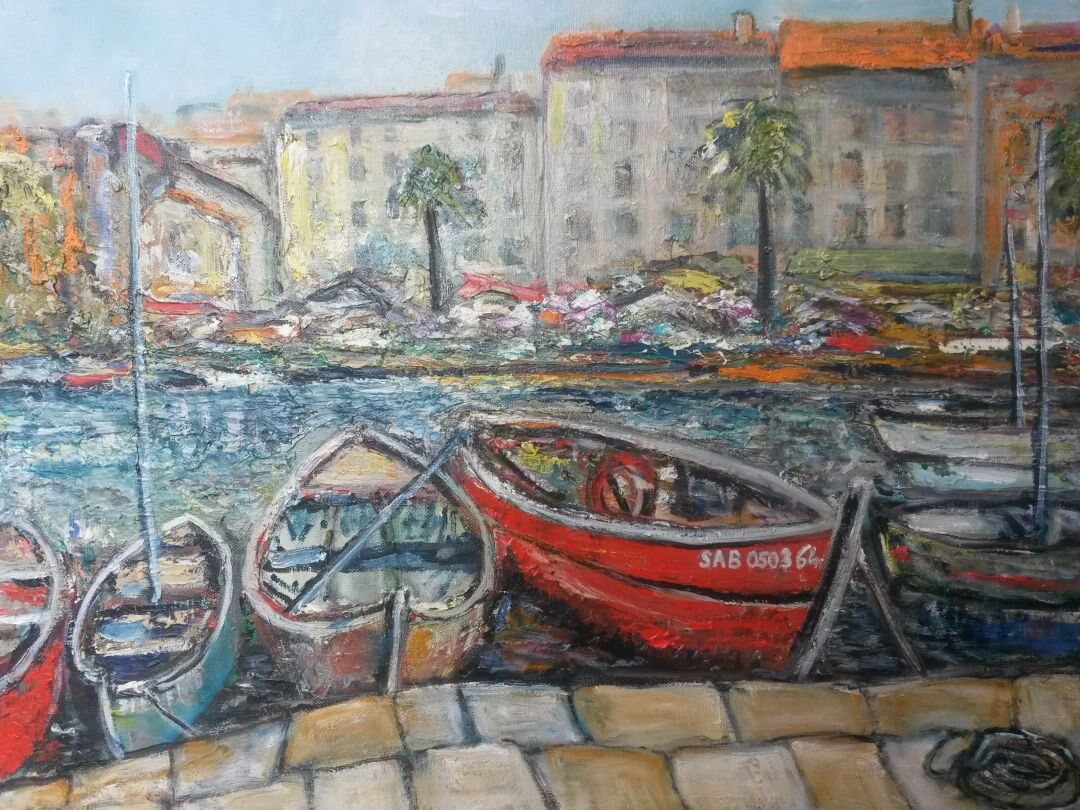 Le port d'Ajaccio, 61 × 50 cm — peinture d’Alain Bouillaguet