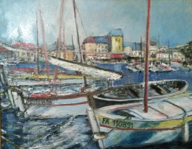 Le port de Cassis, 61 × 50 cm — peinture d’Alain Bouillaguet