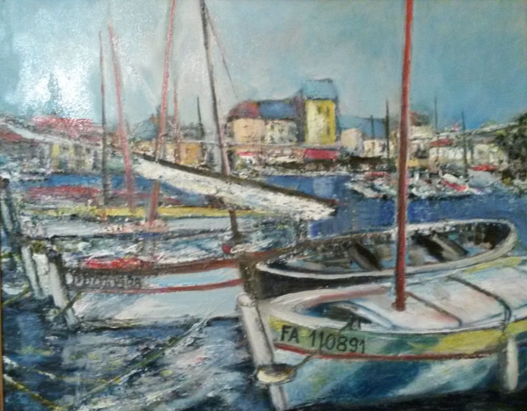 Le port de Cassis, 61 × 50 cm — peinture d’Alain Bouillaguet