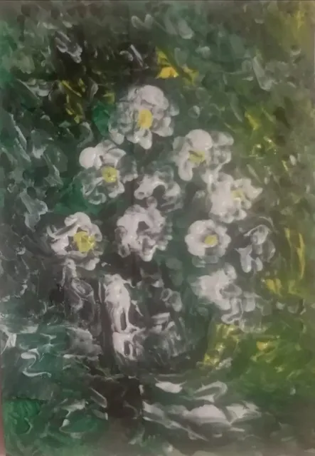 Vase de fleurs, 24 × 30 cm — peinture d’Alain Bouillaguet