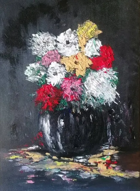 Vase, 40 × 40 cm — peinture d’Alain Bouillaguet