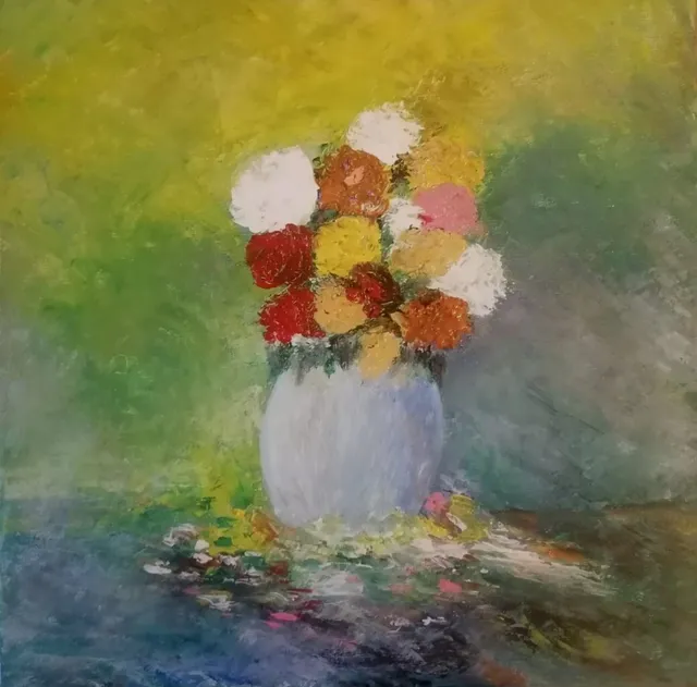 Vase, 40 × 40 cm — peinture d’Alain Bouillaguet
