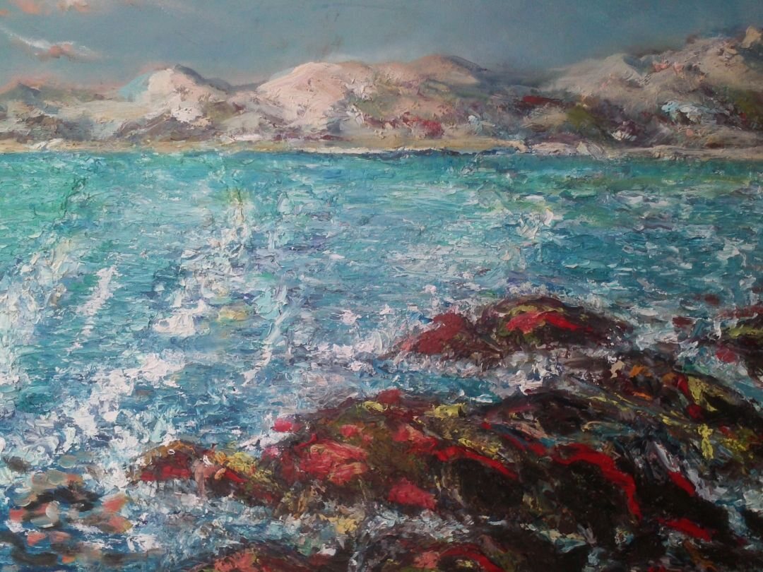 Mer de Bretagne, 61 × 50 cm — peinture d’Alain Bouillaguet