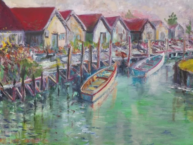 Les cabanes d'Oléron, 61 × 50 cm — peinture d’Alain Bouillaguet