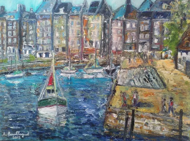 Honfleur, 61 × 50 cm — peinture d’Alain Bouillaguet