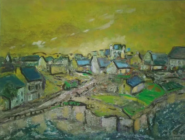 Bréhat, 61 × 46 cm — peinture d’Alain Bouillaguet
