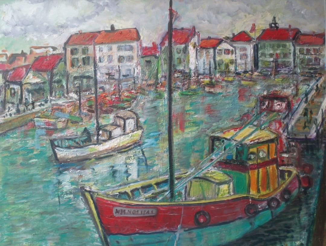 La Flotte en Ré, 73 × 60 cm — peinture d’Alain Bouillaguet