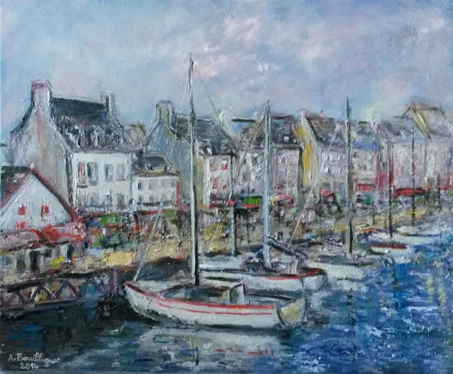 Port du Croisic, 61 × 50 cm — peinture d’Alain Bouillaguet