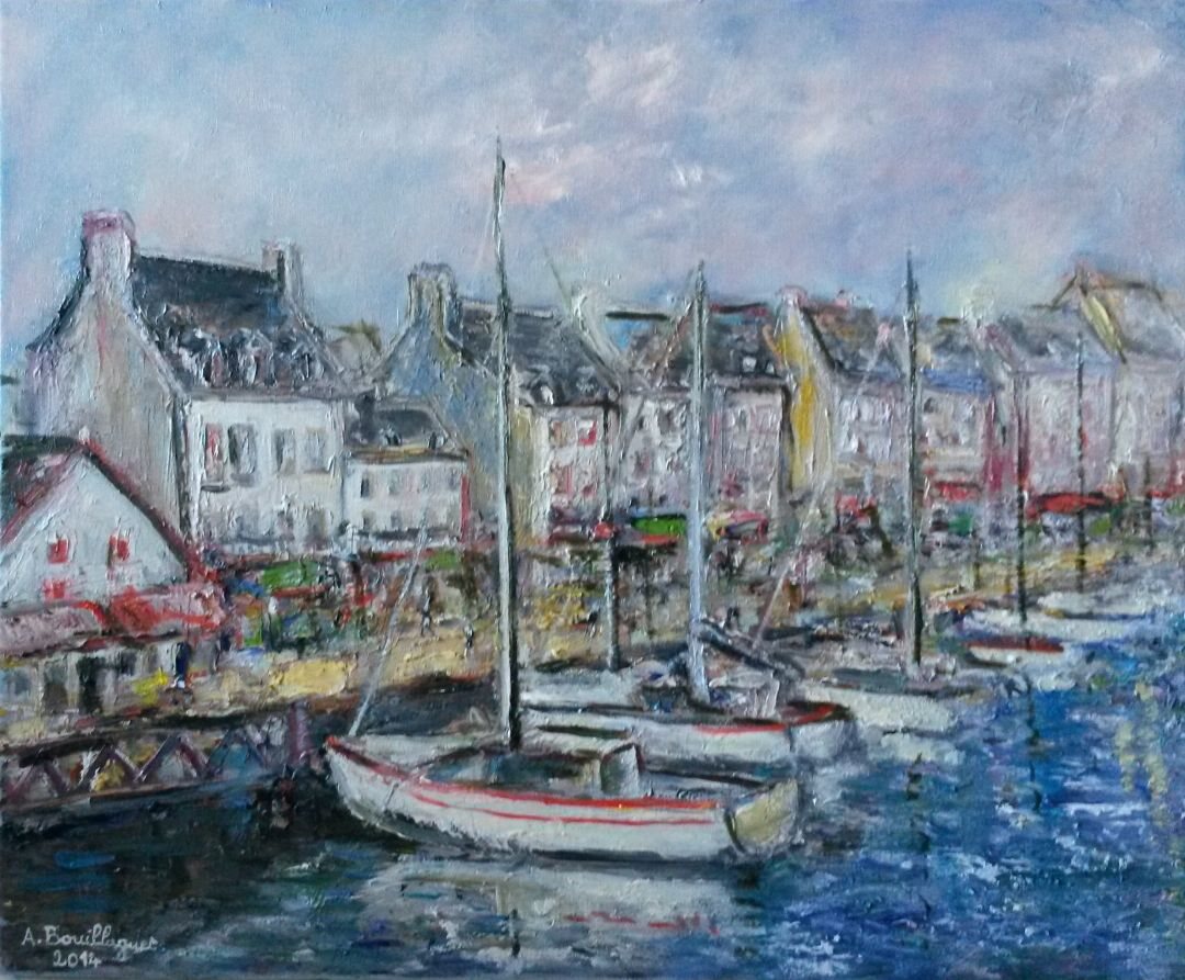 Port du Croisic, 61 × 50 cm — peinture d’Alain Bouillaguet