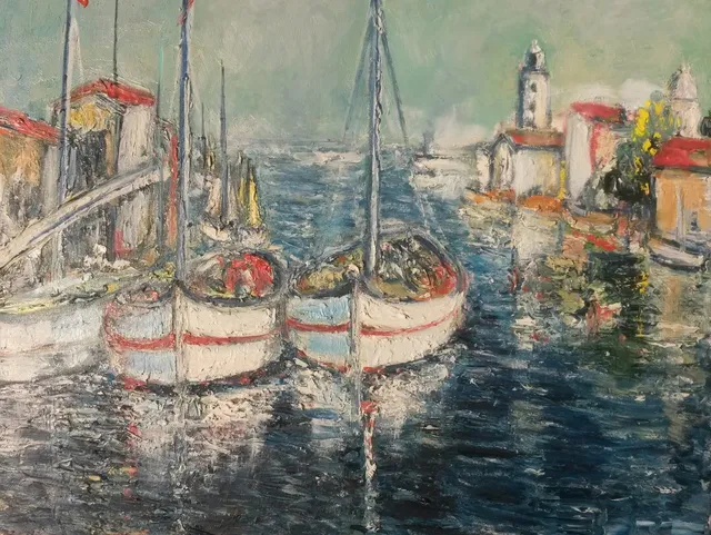 Le Grau du Roi, 61 × 50 cm — peinture d’Alain Bouillaguet