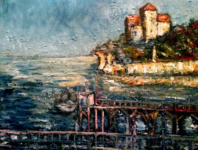 Talmont sur Gironde, 61 × 50 cm — peinture d’Alain Bouillaguet