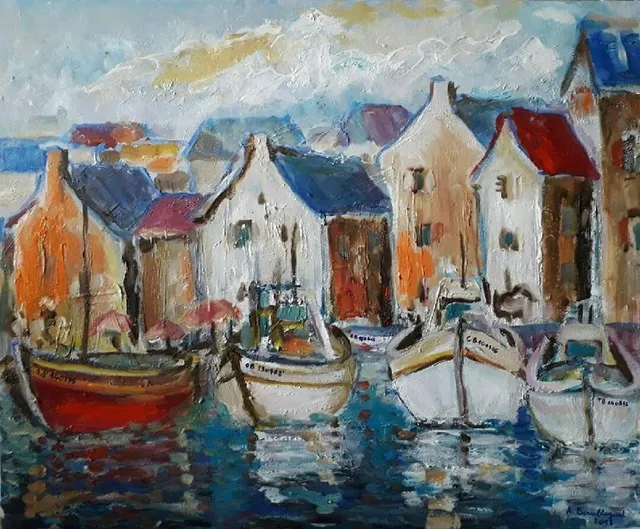 Barfleur, 61 × 50 cm — peinture d’Alain Bouillaguet