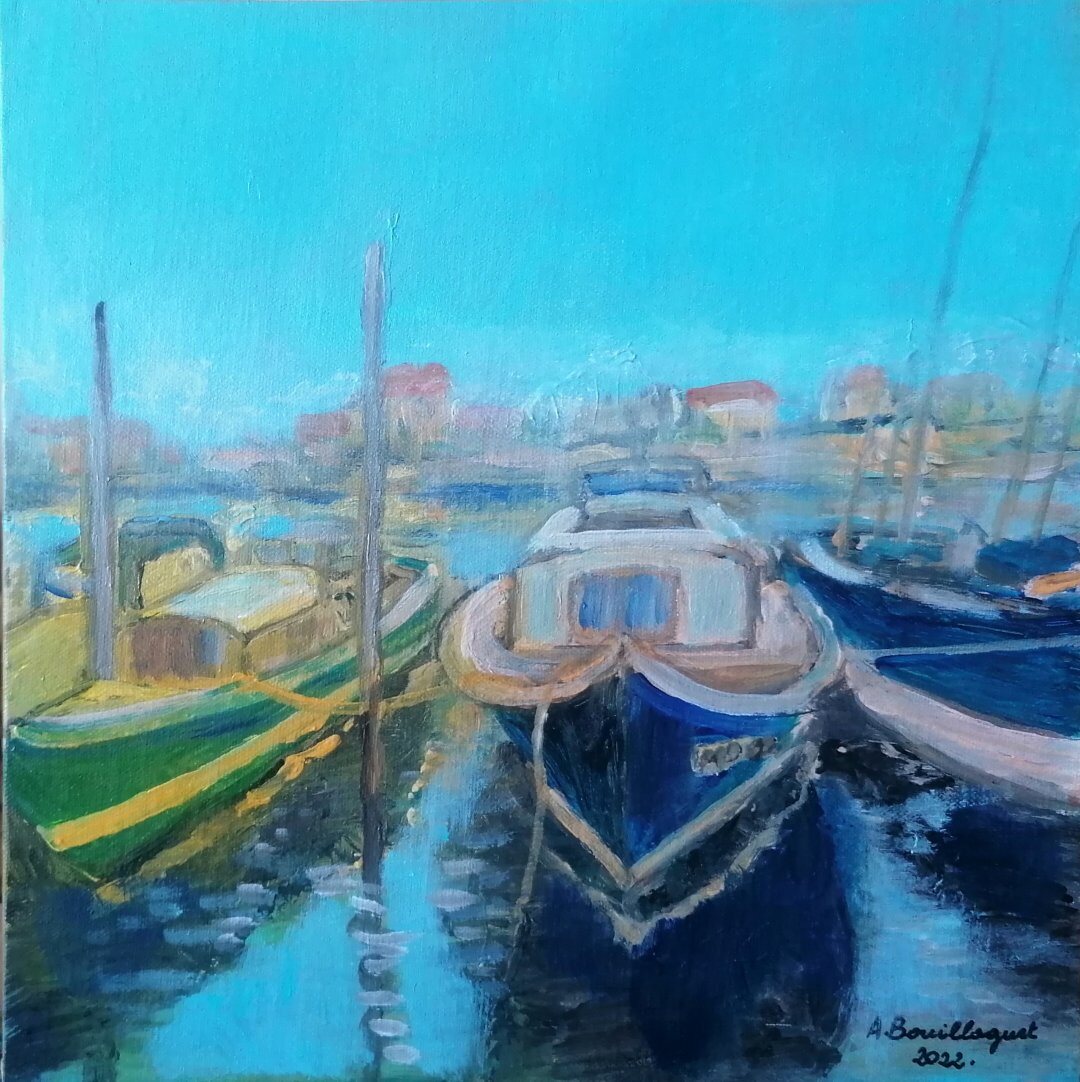 Arcachon, 30 × 30 cm — peinture d’Alain Bouillaguet