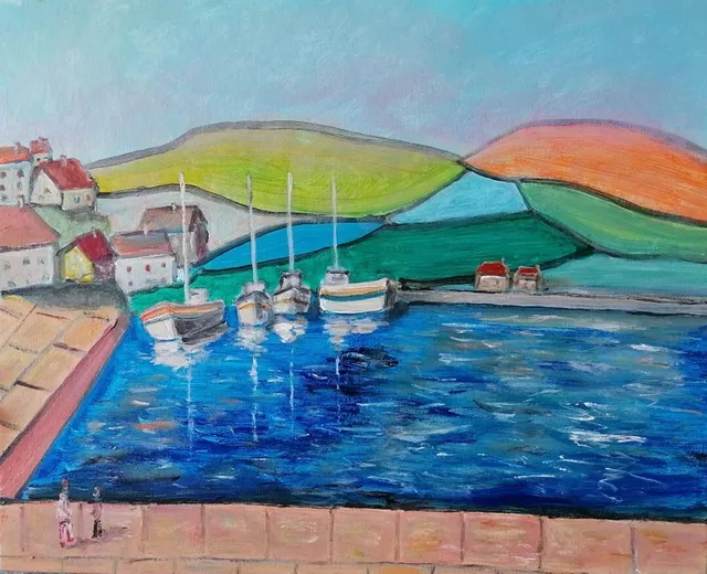 Cassis, 61 × 50 cm — peinture d’Alain Bouillaguet