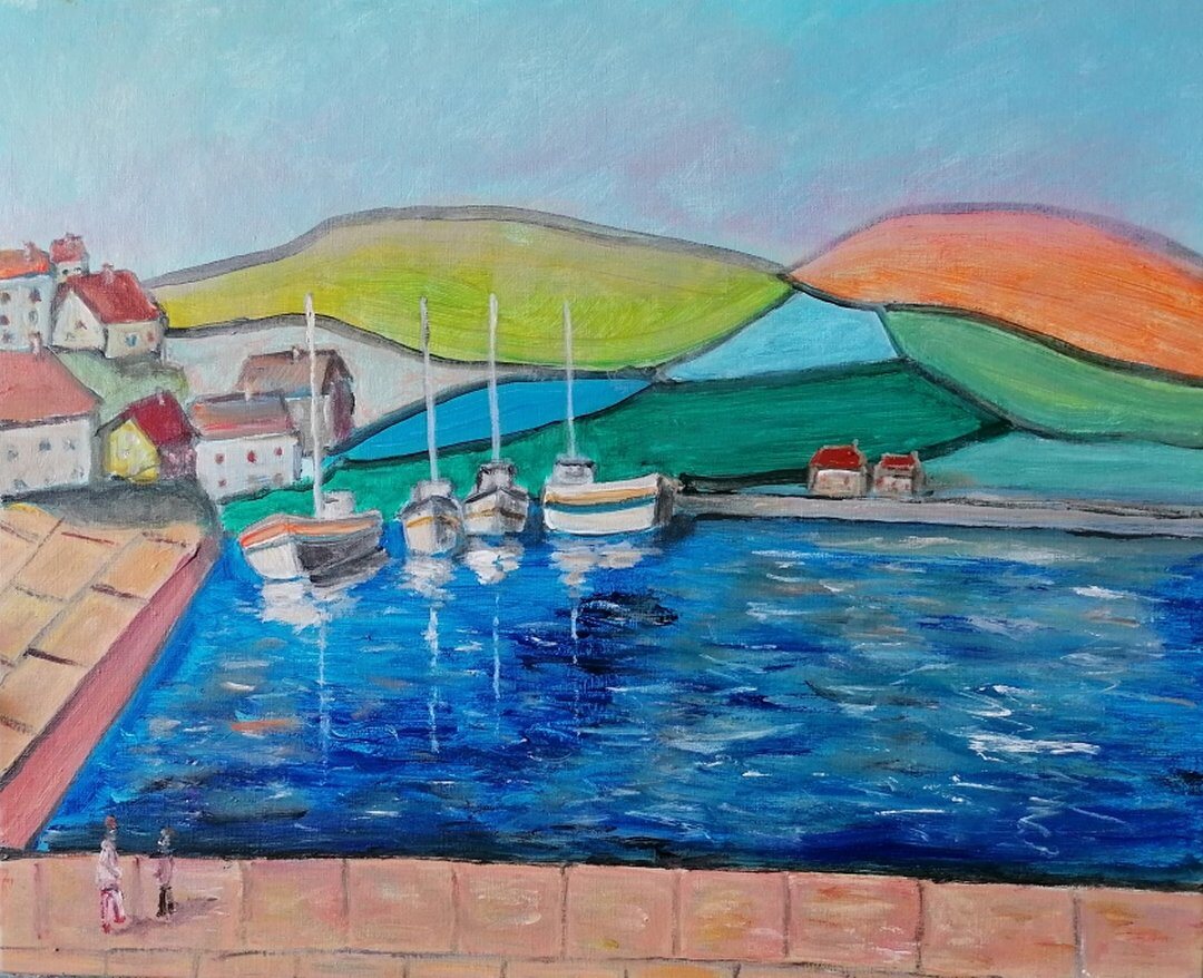 Cassis, 61 × 50 cm — peinture d’Alain Bouillaguet