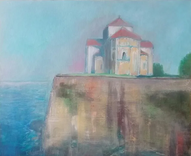 Talmont, 61 × 50 cm — peinture d’Alain Bouillaguet