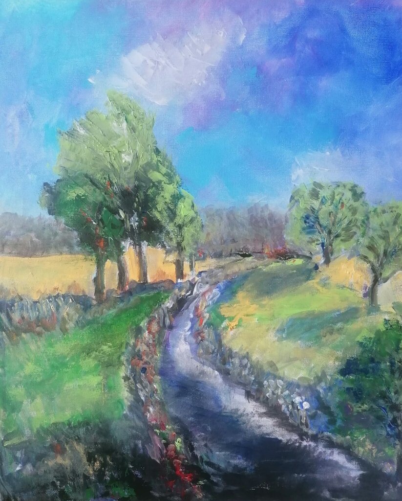 Les Planchades, 61 × 50 cm — peinture d’Alain Bouillaguet