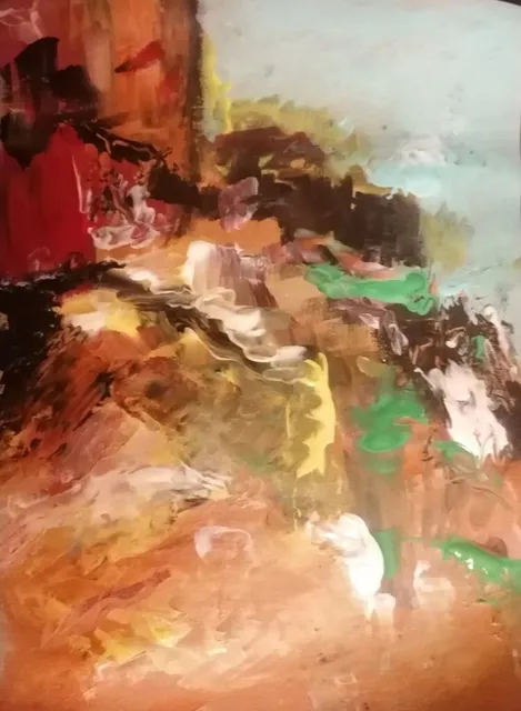 Rochers corréziens, 13 × 18 cm — peinture d’Alain Bouillaguet