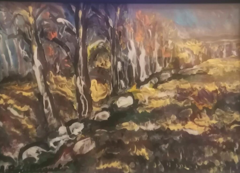 Les Monédières, 13 × 18 cm — peinture d’Alain Bouillaguet