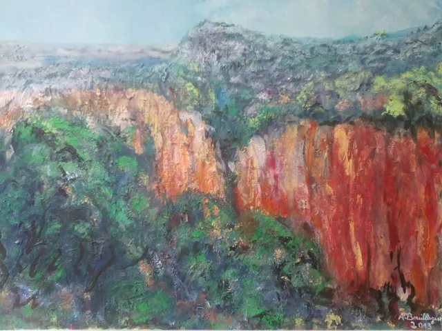 Les Orgues de Bort, 61 × 50 cm — peinture d’Alain Bouillaguet