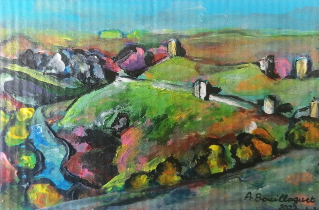 Crozant, 13 × 18 cm — peinture d’Alain Bouillaguet