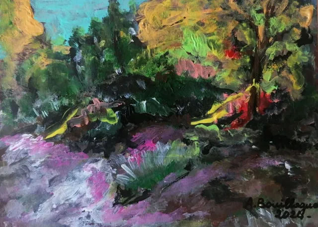 Le Sud, 13 × 18 cm — peinture d’Alain Bouillaguet