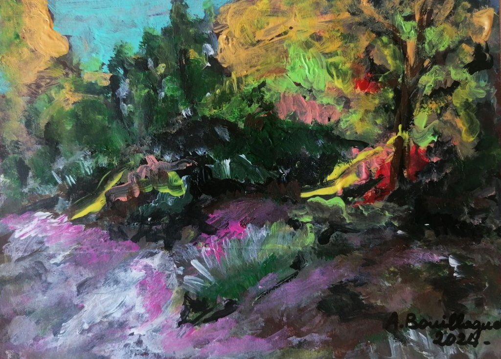 Le Sud, 13 × 18 cm — peinture d’Alain Bouillaguet