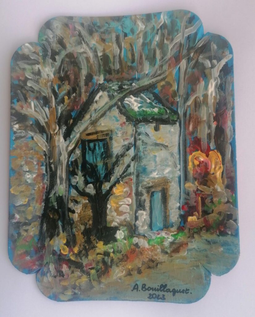 Séchoir à noix — peinture d’Alain Bouillaguet