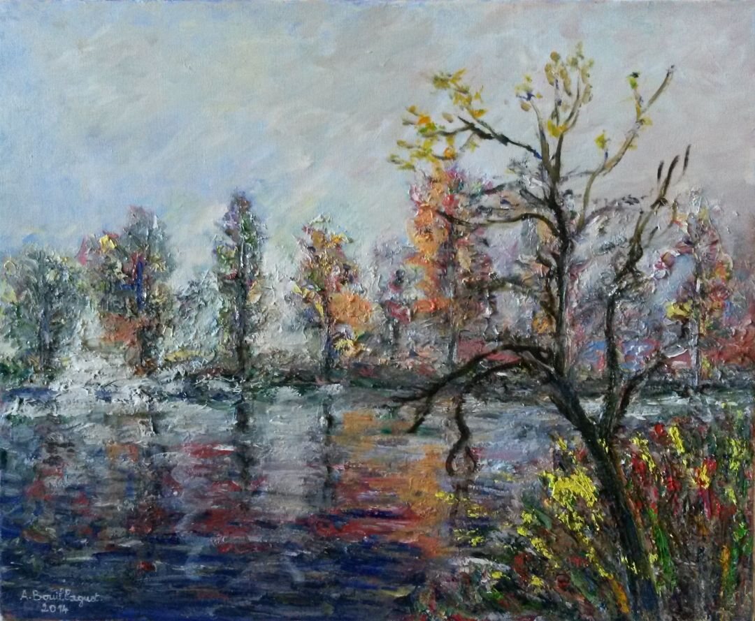 Le vieil arbre, 61 × 50 cm — peinture d’Alain Bouillaguet