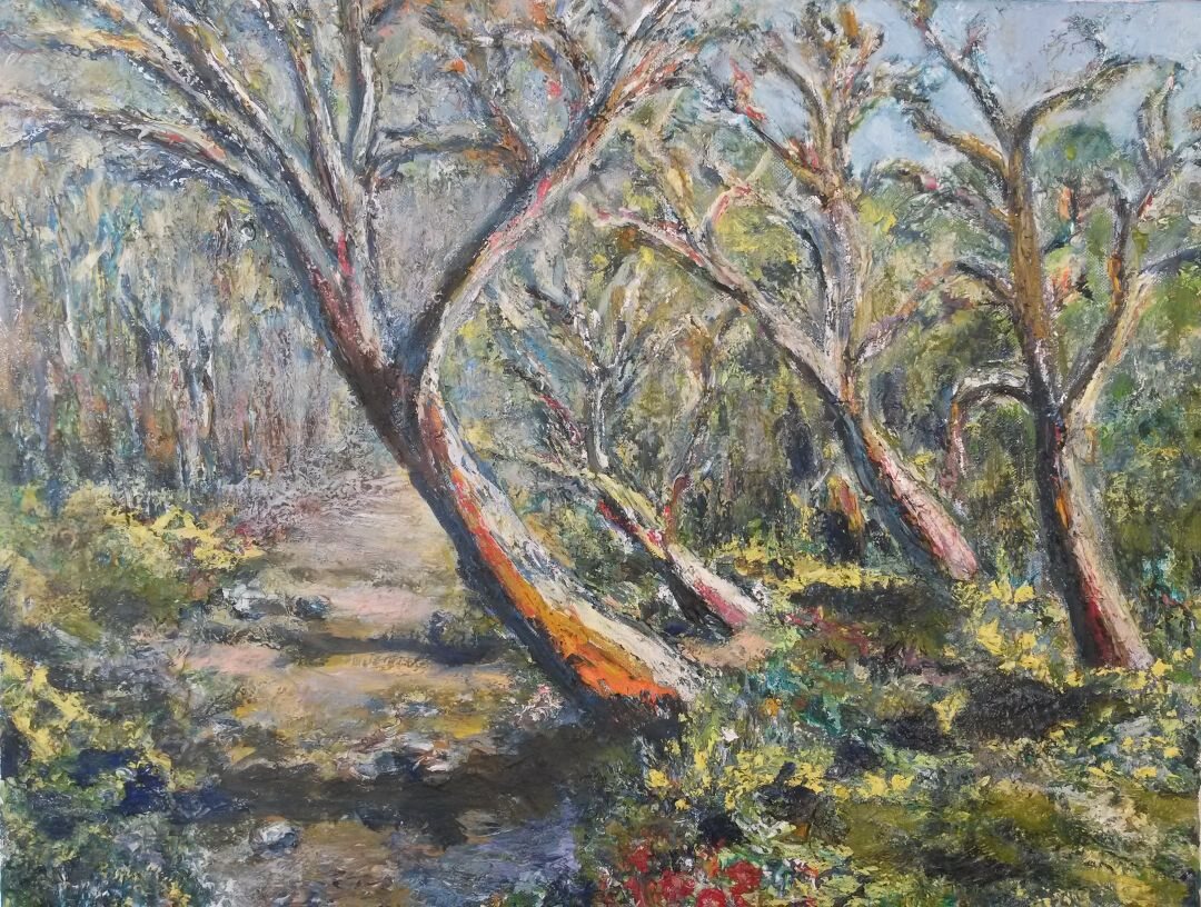 Sentier à Bandol, 61 × 50 cm — peinture d’Alain Bouillaguet