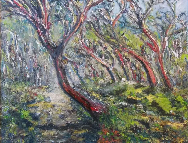 Sentier à Bandol, 61 × 50 cm — peinture d’Alain Bouillaguet