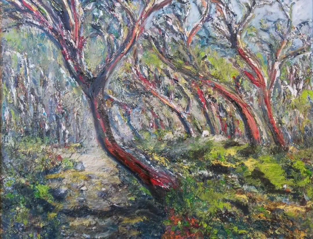 Sentier à Bandol, 61 × 50 cm — peinture d’Alain Bouillaguet