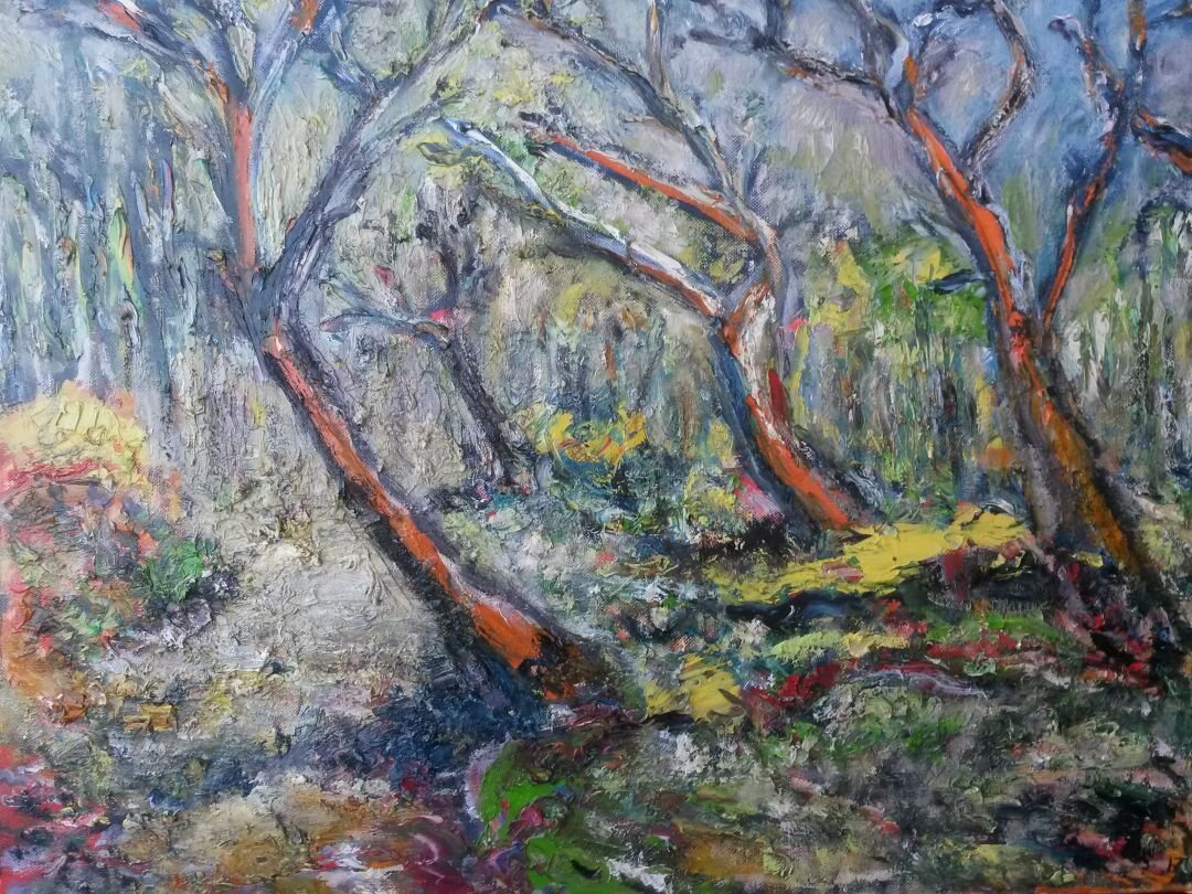 Sentier à Bandol, 61 × 50 cm — peinture d’Alain Bouillaguet