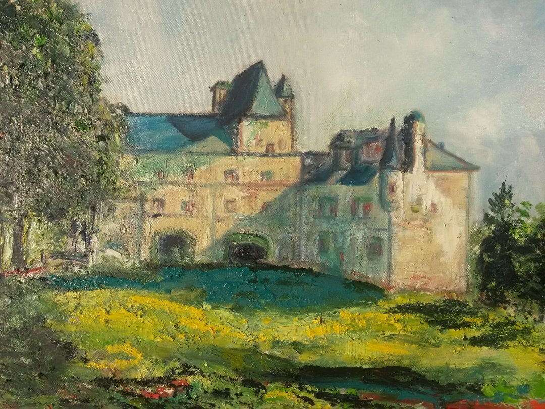 Château de Sédières, 61 × 50 cm — peinture d’Alain Bouillaguet