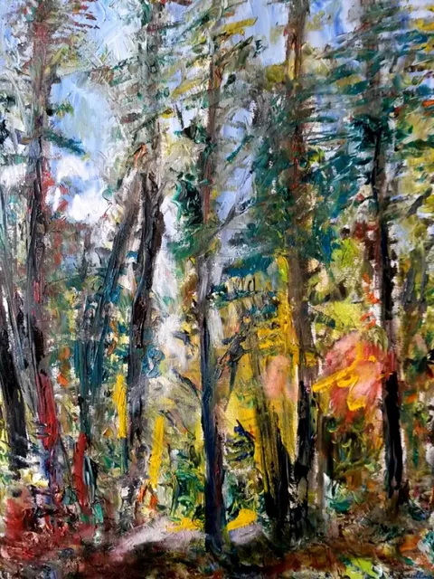 Le taillis de Saint Bonnet, 61 × 50 cm — peinture d’Alain Bouillaguet