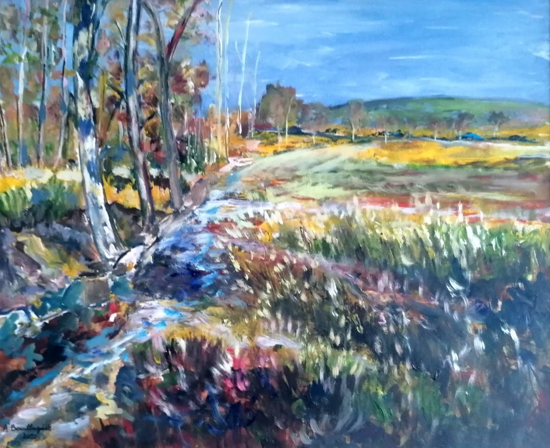 Les Monédières, 61 × 50 cm — peinture d’Alain Bouillaguet