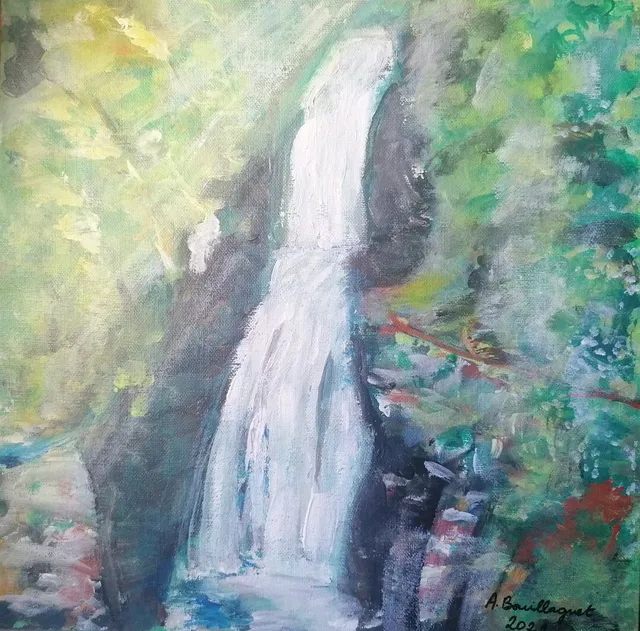 Queue de cheval de Gimel, 30 × 30 cm — peinture d’Alain Bouillaguet