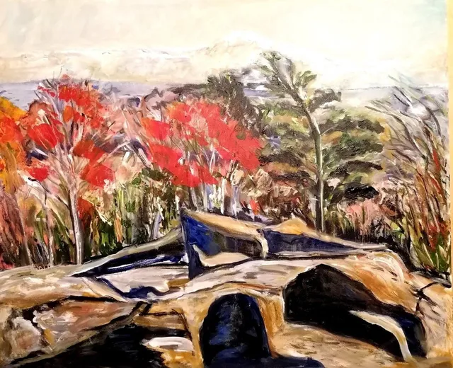 Roche de Vic, 61 × 50 cm — peinture d’Alain Bouillaguet