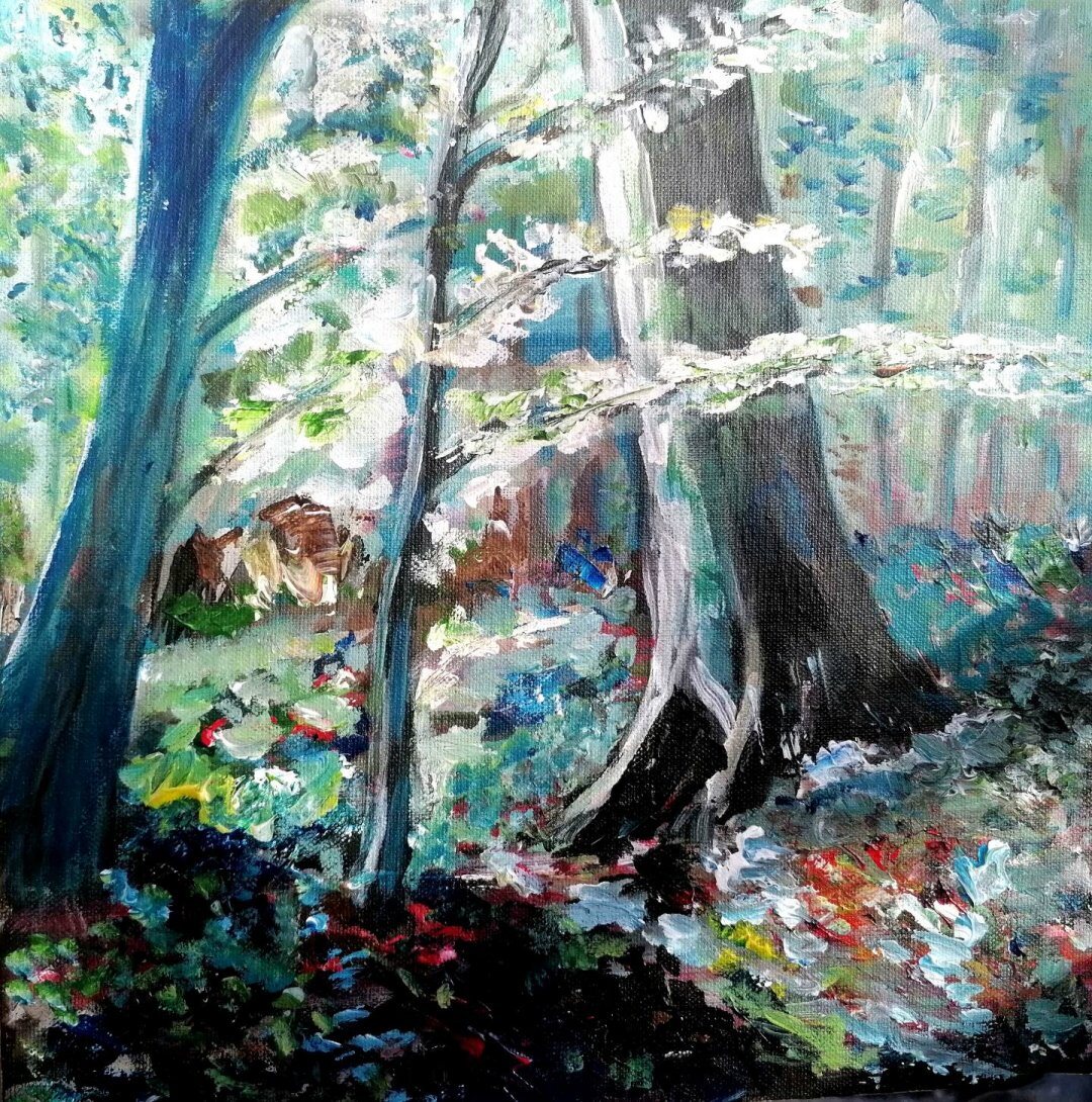 Vieux Chêne, 61 × 50 cm — peinture d’Alain Bouillaguet