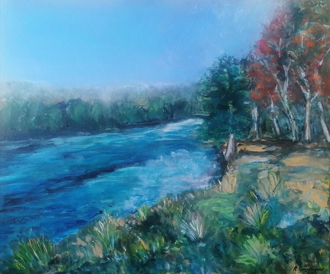 Étang de Miel, 61 × 50 cm — peinture d’Alain Bouillaguet