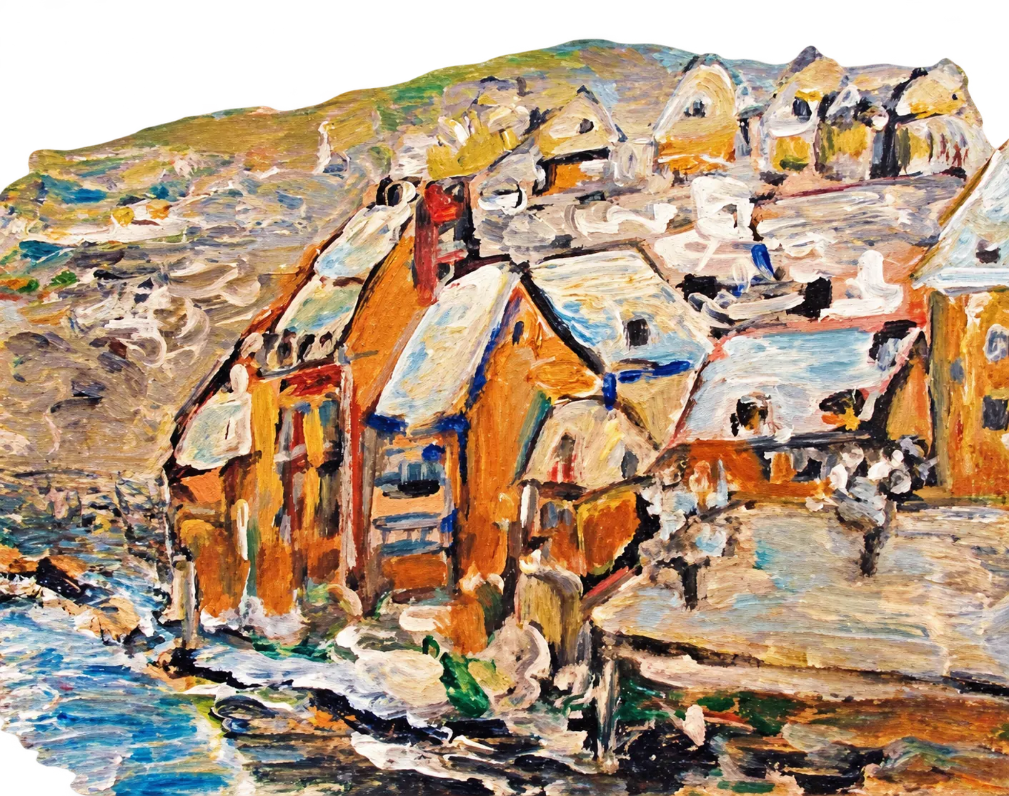Argentat, 14,8 × 21 cm — peinture d’Alain Bouillaguet