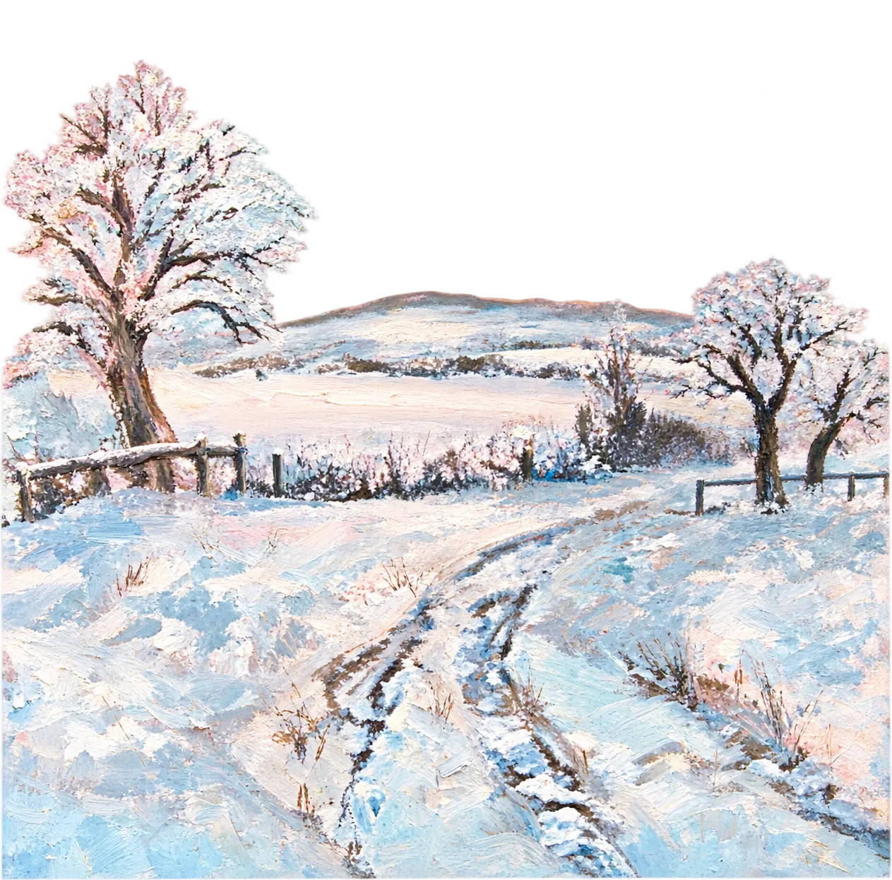 Route de Saint Bonnet La Rivière, 30 × 30 cm — peinture d’Alain Bouillaguet