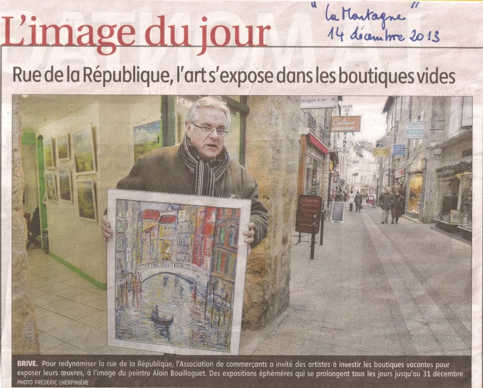 Coupure de presse de La Montagne, juillet 2013, consacrée à Alain Bouillaguet