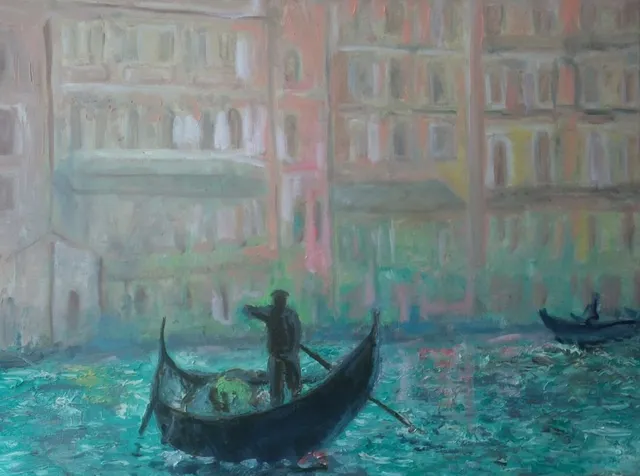 Venise, 61 × 50 cm — peinture d’Alain Bouillaguet