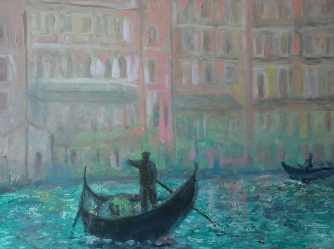 Venise, 61 × 50 cm — peinture d’Alain Bouillaguet