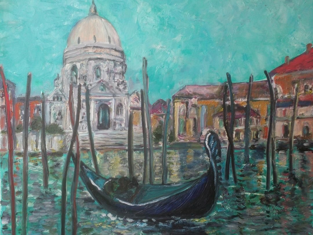 Venise, 61 × 50 cm — peinture d’Alain Bouillaguet