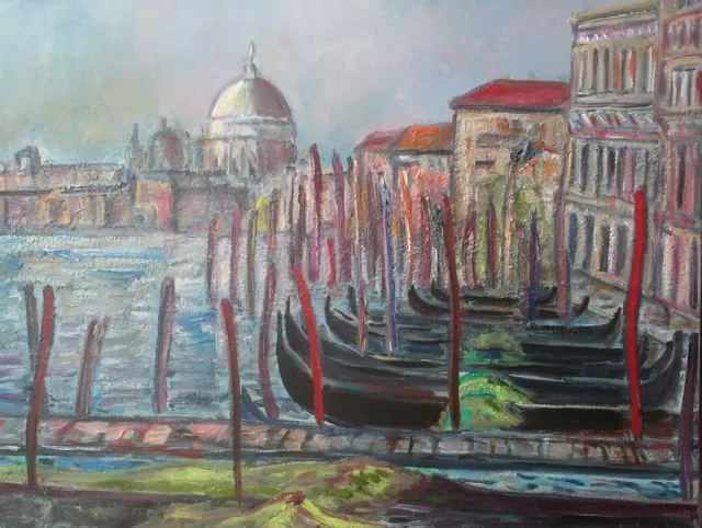 Venise, 61 × 50 cm — peinture d’Alain Bouillaguet